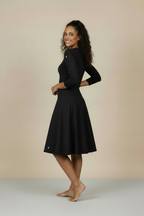Black Outfit Knee Length Skirt