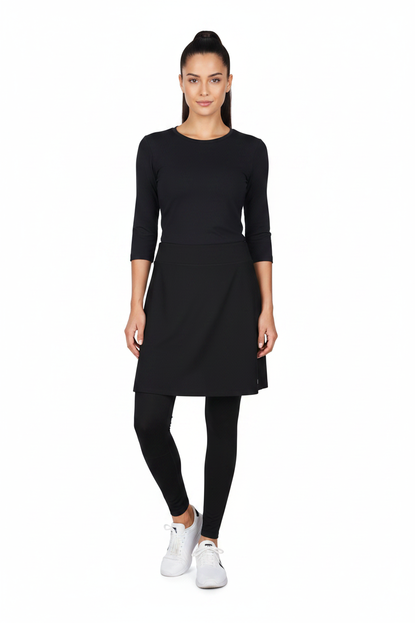 Black Top Fully Tucked Skort