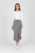 Grey Skirt White Top New Pose