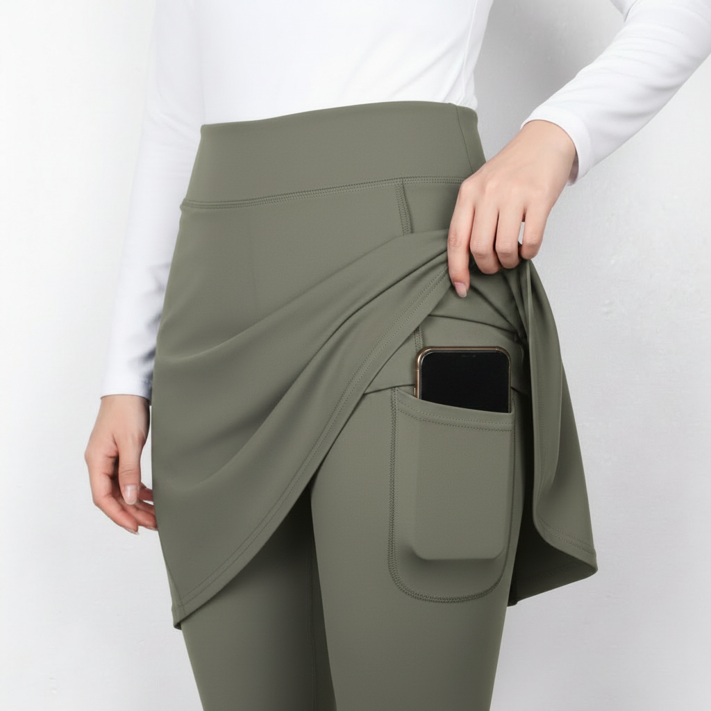 Olive Skort Pocket Detail