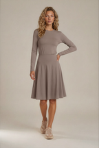 ALAYA Mid Skirt - Taupe