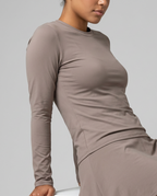 Essential Long Sleeve Top - Taupe